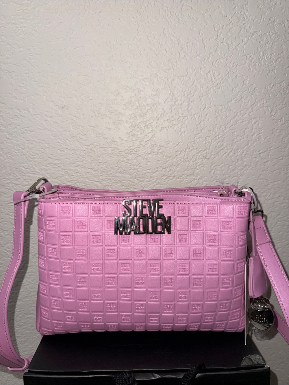 Steve Madden Light Pink Embossed Crossbody Bag